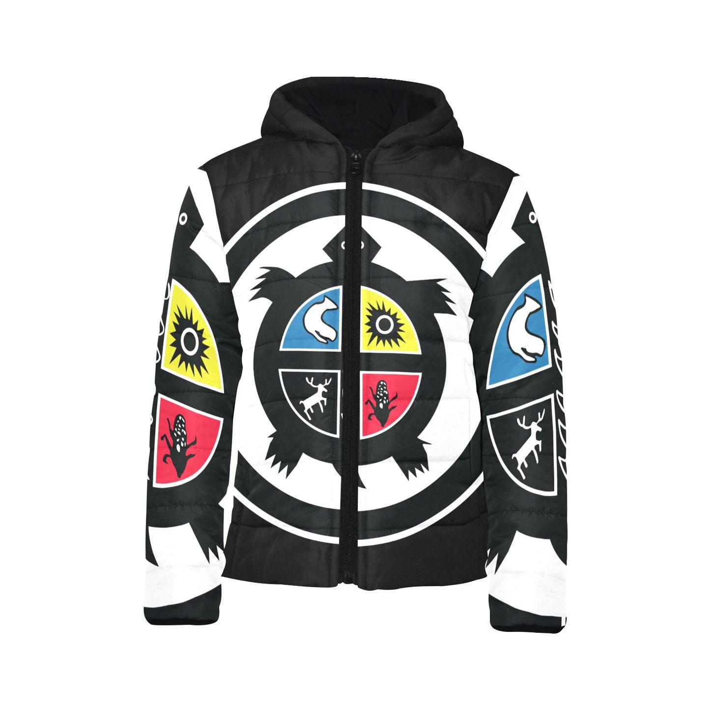 Exclusive Tribal Hooded Puffer Jacket For Kids