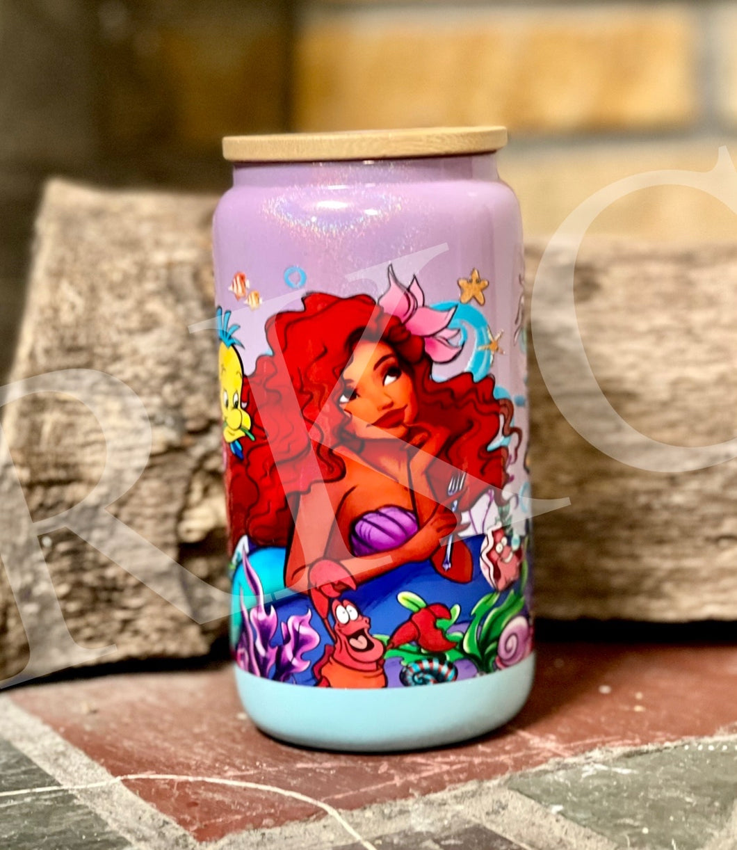 Whimsy Mermaid Glass Can