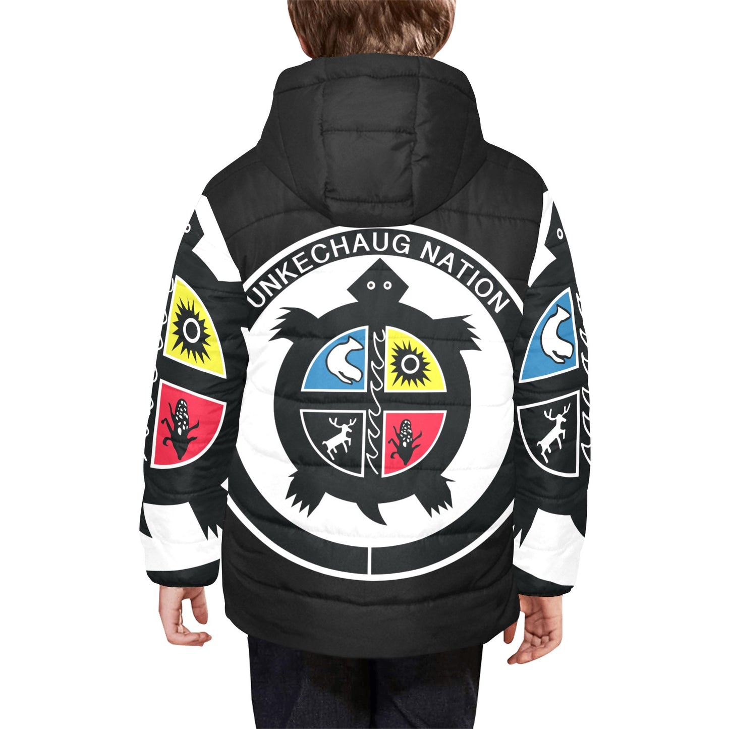 Exclusive Tribal Hooded Puffer Jacket For Kids