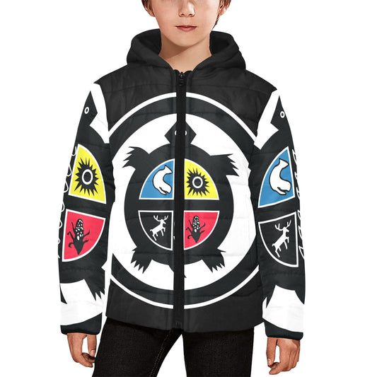 Exclusive Tribal Hooded Puffer Jacket For Kids